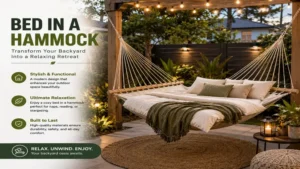 bed in a hammock enhancing a modern backyard with comfort style and relaxation