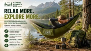 Camping Hammock Hub with comfortable hammock designed for outdoor relaxation and nature escapes