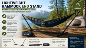 Lightweight hammock eno stand designed for camping trips and outdoor adventures