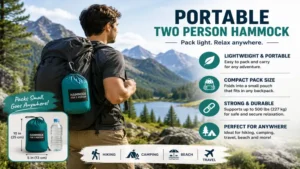 hammock for 2 person packed for hiking and outdoor travel adventures