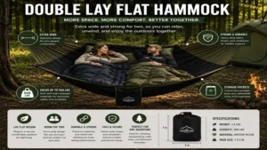 double lay flat hammock designed for two people relaxing comfortably during outdoor adventures