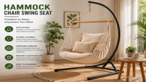 hammock chair swing seat with sturdy stand for indoor and outdoor comfort