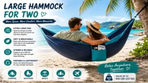 hammock for 2 person on a tropical beach with ocean view