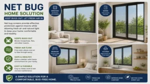 Net bug home solution for keeping indoor spaces fresh and insect free