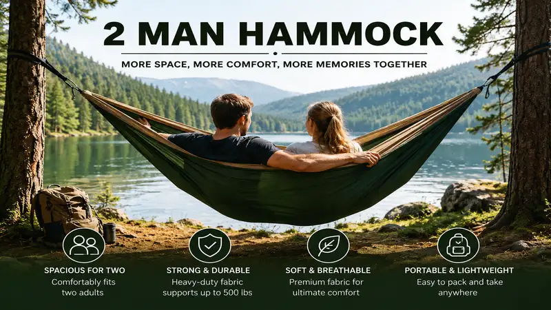 2 man hammock outdoor relaxation setup for two people in nature