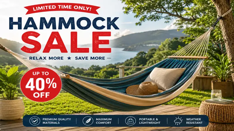 hammock sale featuring premium outdoor hammocks with limited-time discounts and comfortable relaxation space