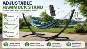 best hammock stand with adjustable height settings for different hammock sizes