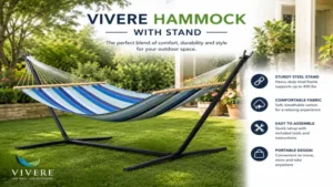 vivere hammock with stand providing a comfortable outdoor lounging space