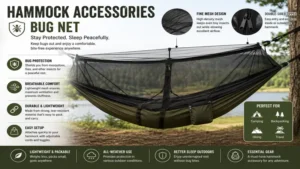 Protective bug net among essential hammock accessories for insect-free relaxation and comfortable outdoor sleeping