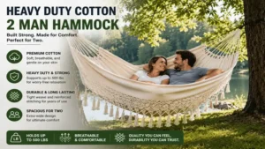 cotton 2 man hammock heavy duty design for comfort and durability
