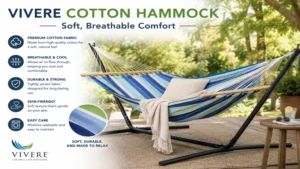 vivere hammock made from soft cotton fabric for everyday relaxation
