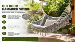 outdoor hammock swing made with weather-resistant fabric for long-lasting outdoor use