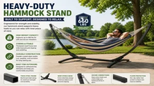best hammock stand with high weight capacity and reinforced heavy-duty construction