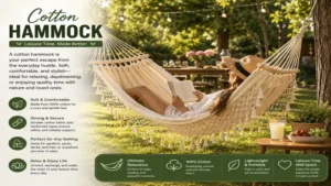 cotton hammock creating a comfortable setting for family leisure and outdoor enjoyment
