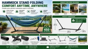 hammock stand folding complete guide with dimensions setup steps and multiple outdoor applications