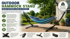 best hammock stand positioned on a patio for outdoor comfort and relaxation