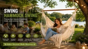Swing hammock swing providing a relaxing outdoor seating experience for all ages