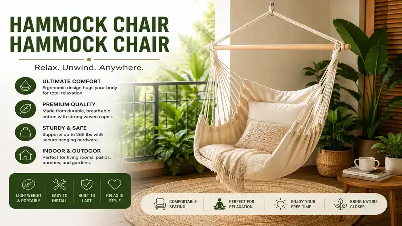 Hammock chair hammock chair creating a cozy and stylish relaxation space for indoor and outdoor living.