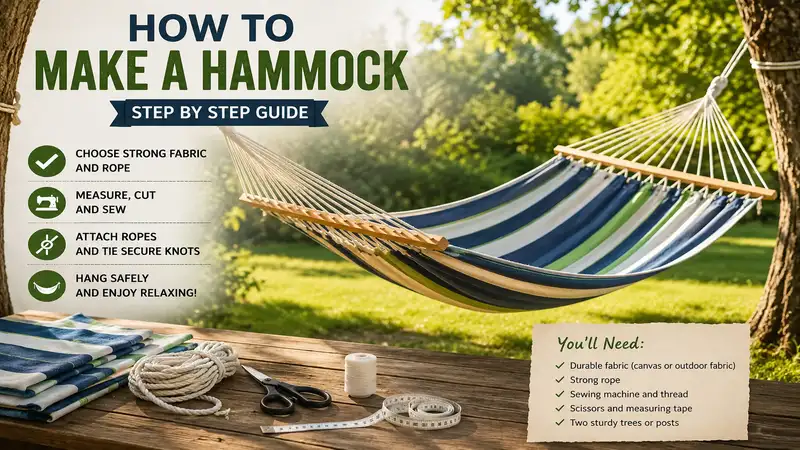 how to make a hammock step by step using durable fabric and strong rope