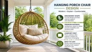 Modern hanging porch chair design suitable for relaxing outdoor spaces