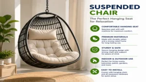 suspended chair with a comfortable hanging seat for relaxing