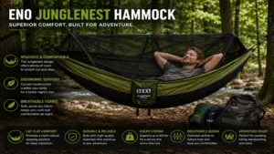 Eno junglenest hammock providing comfortable support for relaxing during a backcountry adventure