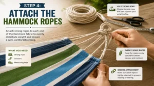 Attaching strong ropes securely for how to make a hammock