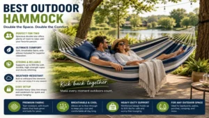 Best outdoor hammock double size providing spacious comfort for two people in a beautiful garden