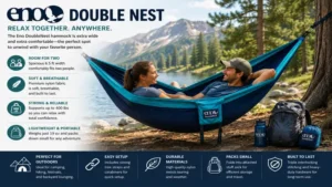 Eno double nest used for relaxing during hiking and outdoor adventures
