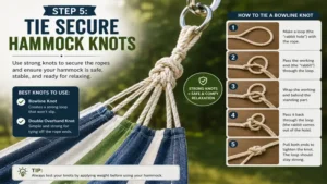 Tying secure hammock knots for how to make a hammock