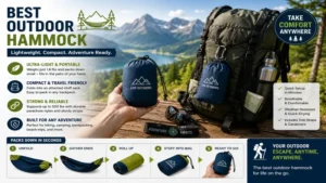 Best outdoor hammock packed into a compact travel bag for hiking camping and outdoor adventures