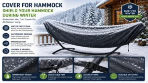 cover for hammock shielding a hammock from snow, rain, and harsh winter weather