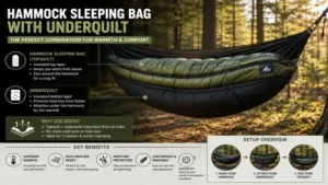 hammock sleeping bag with underquilt for enhanced insulation and comfort