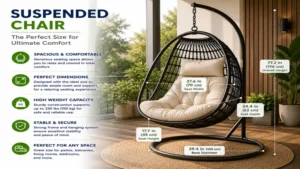suspended chair designed for gentle swinging and comfortable relaxation