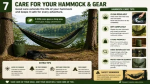Enjoying a properly installed hammock after learning how to hang a hammock between trees.