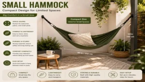 small hammock featuring a compact design ideal for limited outdoor spaces
