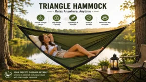 triangle hammock providing a cozy outdoor retreat for rest and relaxation