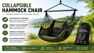 Collapsible hammock chair designed for portable outdoor relaxation