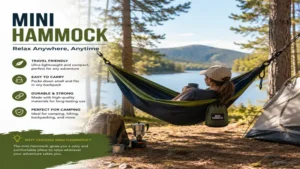 Mini hammock used for comfortable relaxation during a camping trip