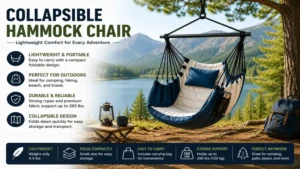 Collapsible hammock chair with a lightweight frame for convenient transport