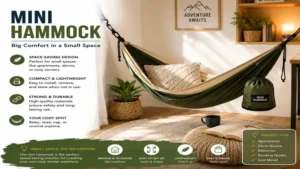 Space-saving mini hammock creating a cozy relaxation area indoors