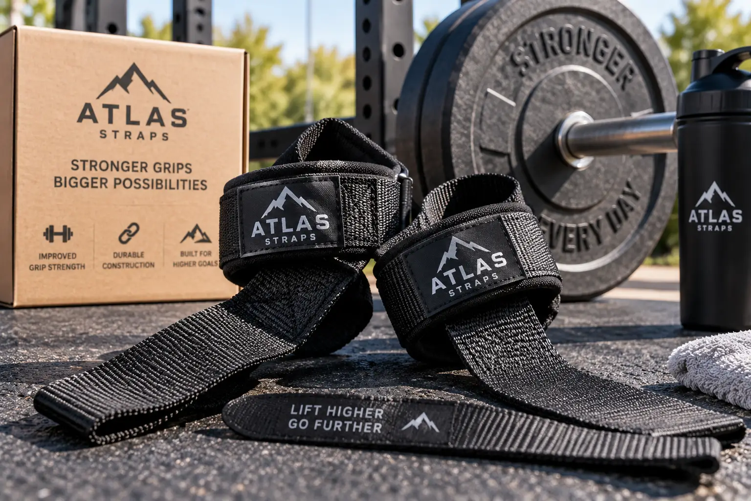 Atlas straps lifting straps with padded wrist cuffs and durable woven material for strength training